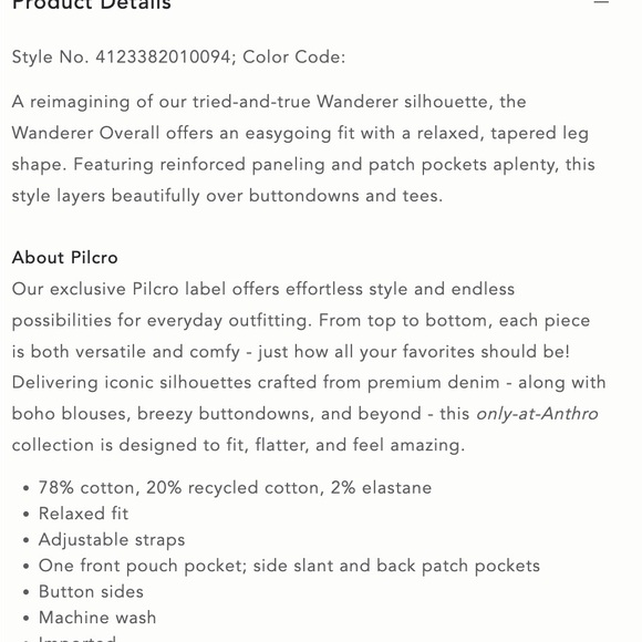 Pilcro The Wanderer Relaxed Overalls - Picture 4 of 7